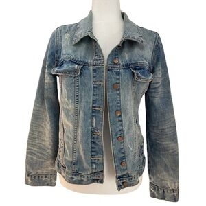 One x One Teaspoon Oversized Distressed Denim Jacket